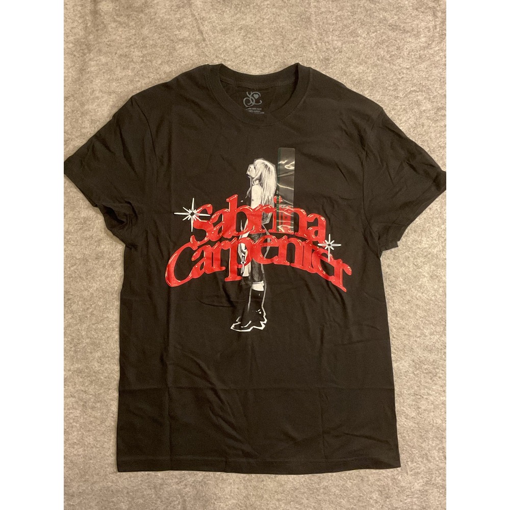 NWT Sabrina Carpenter Graphic T-Shirt Black Short Sleeve Cotton Tee SCA135078 M